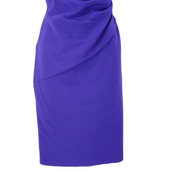 Diane von Furstenberg Bevin Bodycon Sleeveless Sheath Dress 2 Purple Ruched Side - Picture 13 of 15